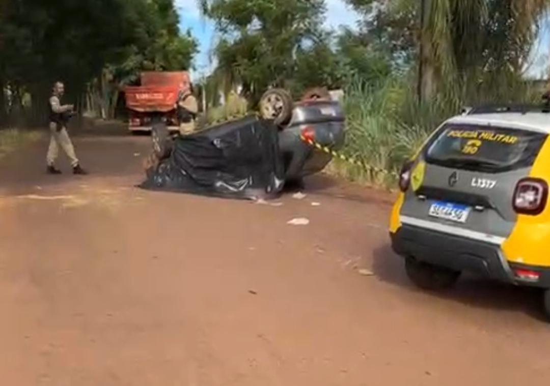 Homem morre e mulher fica em estado grave em acidente no interior de Marechal Rondon