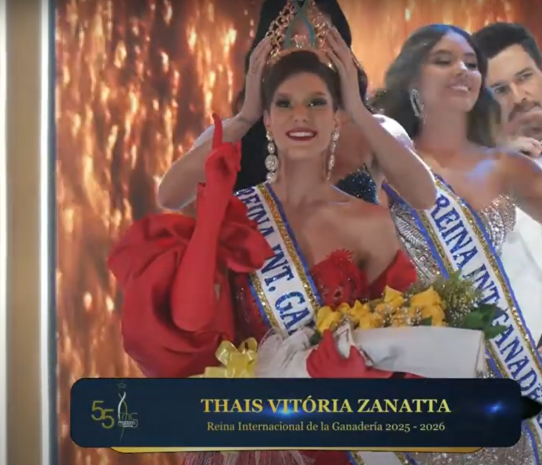 Entrerriense Thais Zanatta é eleita Miss La Ganadería 2025 em evento realizado na Colômbia