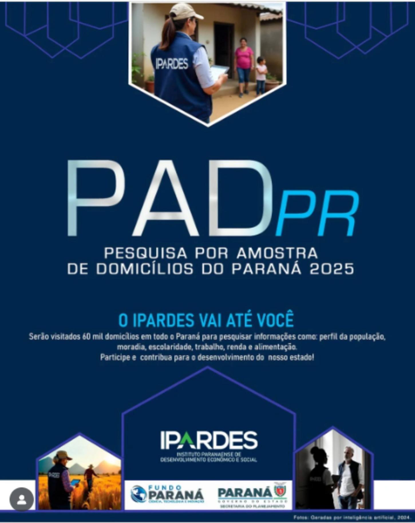 Uma pesquisa pelo IPARDES está sendo realizada em Pato Bragado nesta quinta feira(12)