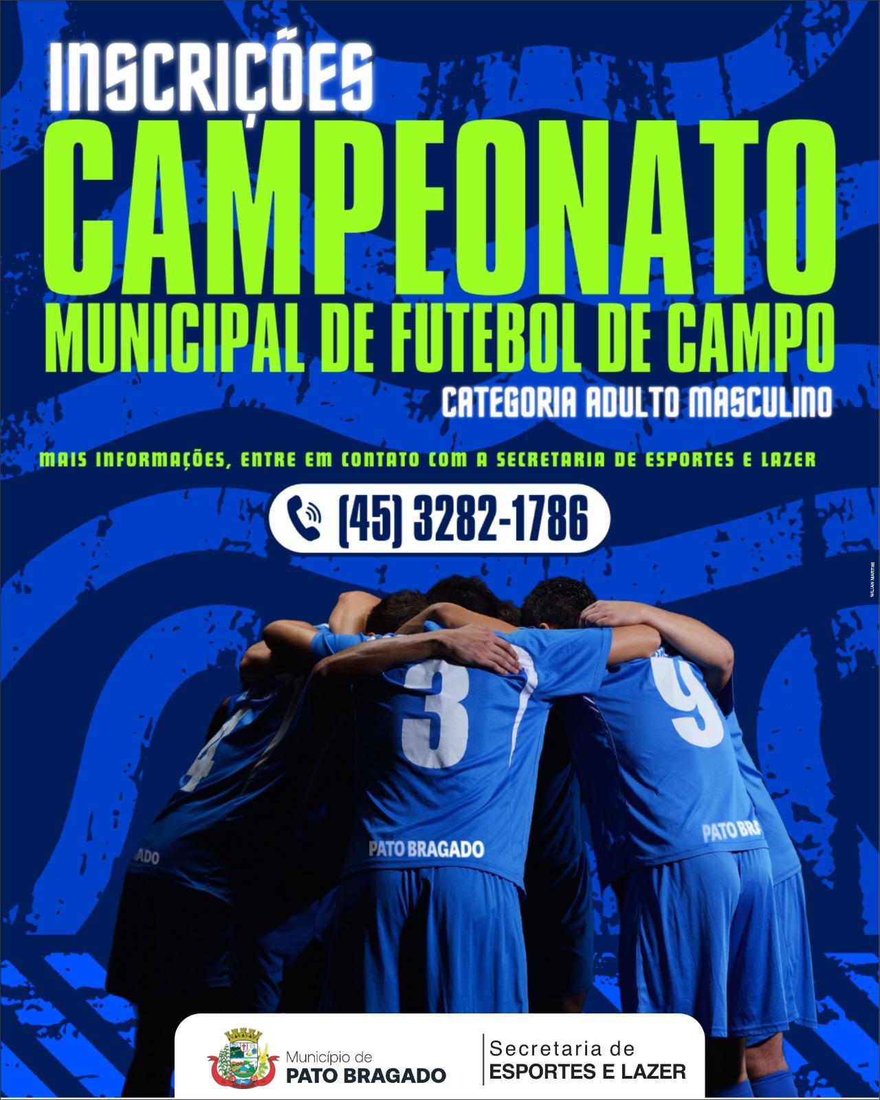 Inscrições Abertas para o Campeonato Municipal de Futebol de Campo Masculino 2025 em Pato Bragado