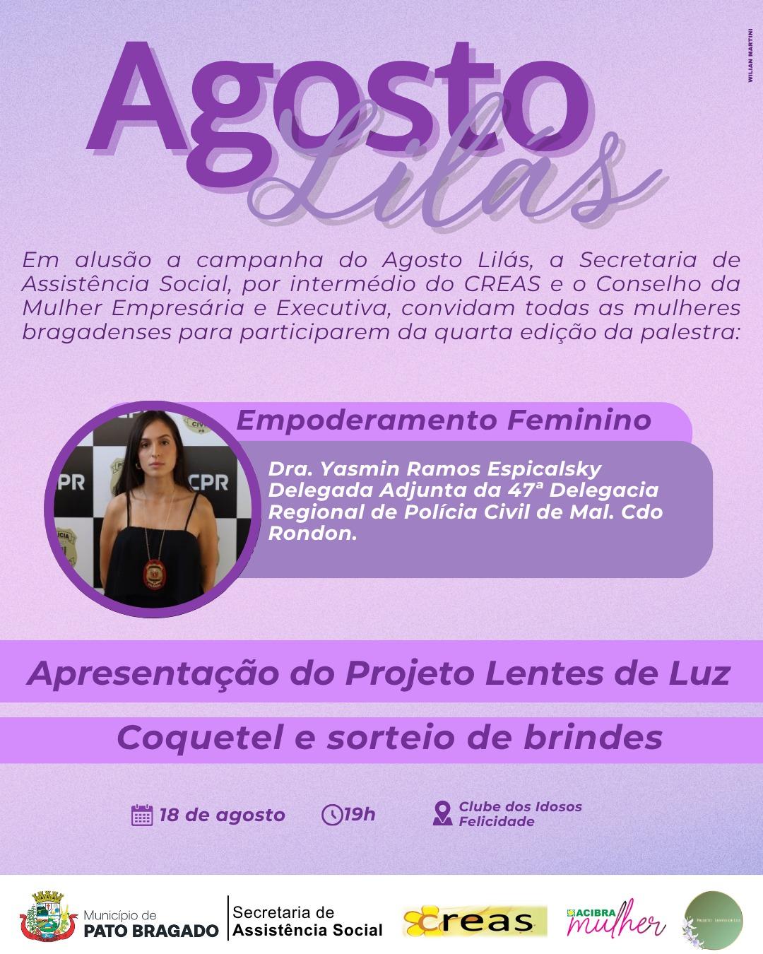 Palestra “Empoderamento Feminino” acontece hoje (18) Clube de Idosos Felicidade em Pato Bragado