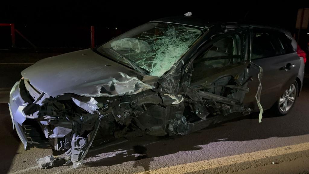 Veículos ficam destruídos em colisão na PR-491 em Nova Santa Rosa