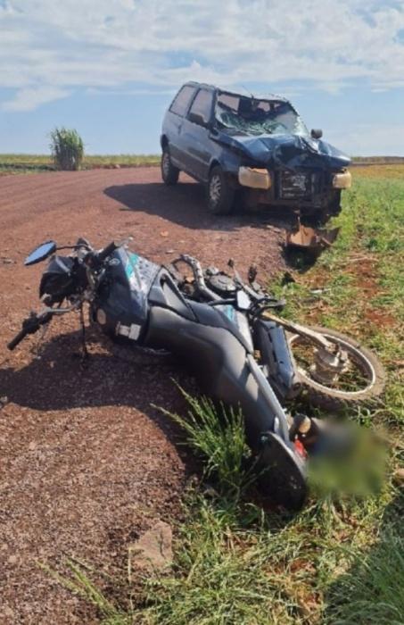 Colisão frontal deixa motociclista ferido no interior de Toledo