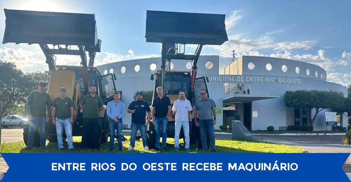 Entre Rios do Oeste recebeu duas retroescavadeiras novas do Governo do Estado do Paraná, por meio da Secretaria de Agricultura e do Abastecimento (SEAB).
