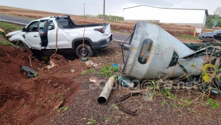 Homem fica ferido após acidente na PR-467 em Marechal Cândido Rondon