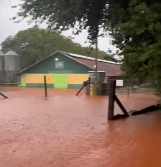 Avicultor de Sub-Sede tem propriedade inundada pelo temporal em Santa Helena