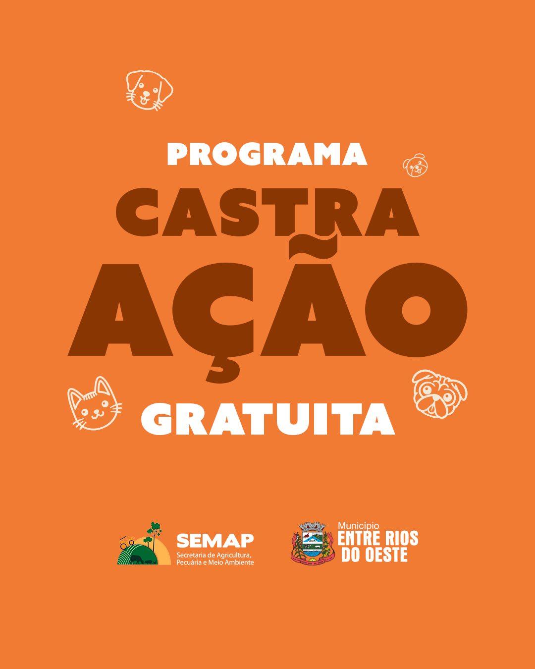 Entre Rios do Oeste lança Programa Permanente de Castração para cães e gatos