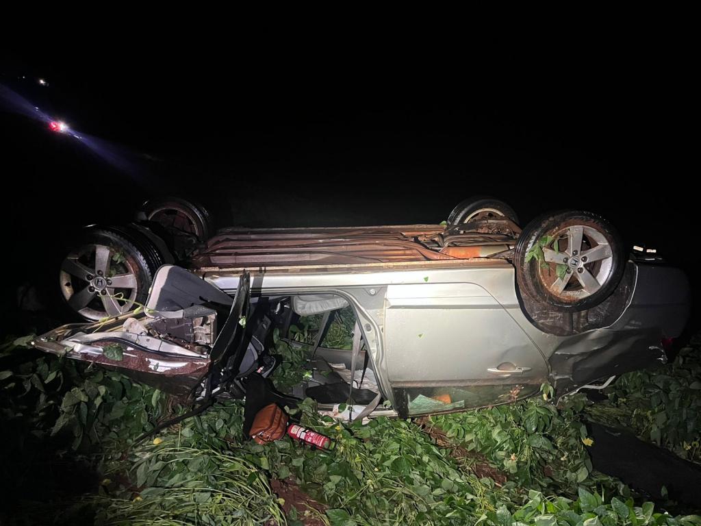 Família fica ferida após acidente na PR-486, entre Cascavel e Tupãssi