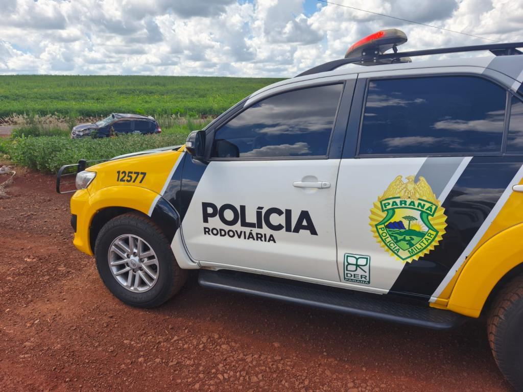 Mulher fica ferida após capotamento na PR-491 entre Marechal Rondon a Nova Santa Rosa