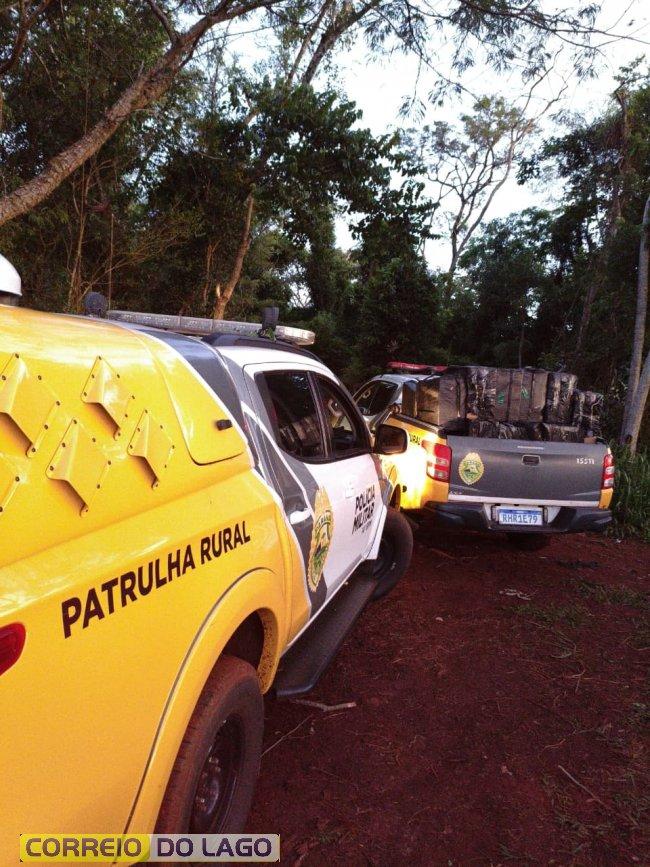 Patrulha Rural apreende 18 mil carteiras de cigarros em porto clandestino de Itaipulândia