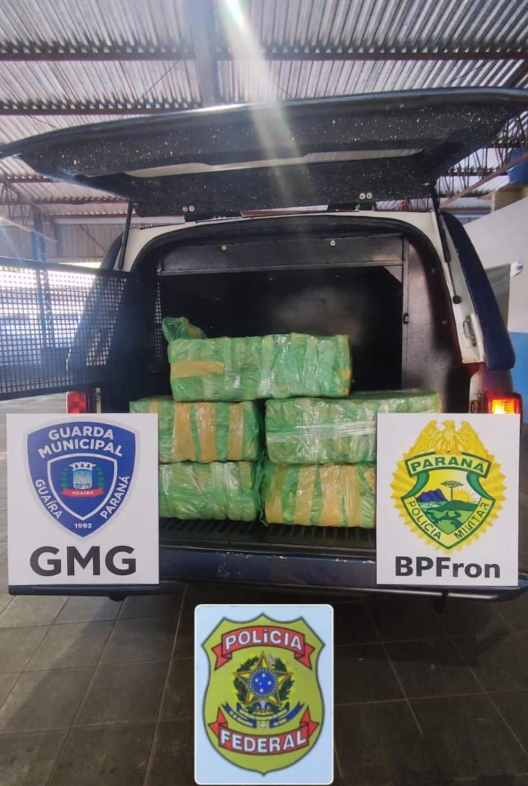 POLÍCIA FEDERAL, BPFRON e GMG apreendem 78 quilos de maconha em Guaíra