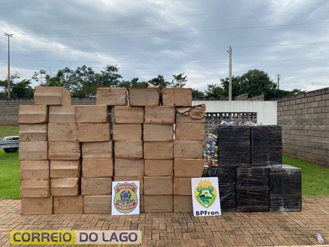 Ação integrada apreende 25 mil pacotes de cigarros contrabandeados em Porto Mendes